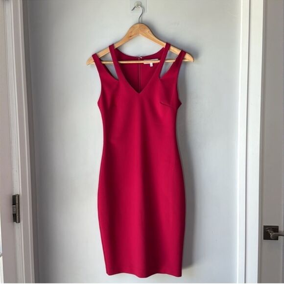 Likely Cruz Dress Cut Out Pink Magenta Raspberry - Picture 3 of 11